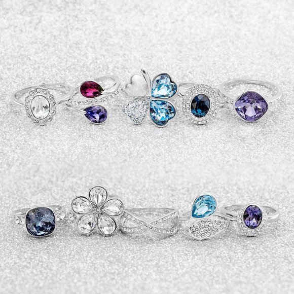 Swarovski crystal light blue ring, 925 Sterling Silver - Picture 10 of 11